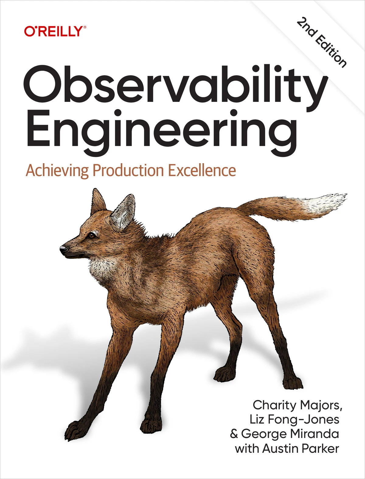 Observability Engineering, 2nd Edition book cover featuring a maned wolf